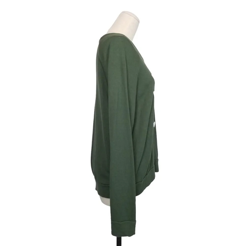 Sundry Heart Print Green White Sweatshirt Sz 2 - Image 5