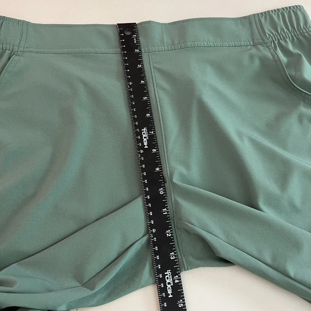 Eddie Bauer Pants Womens XL Green Ankle Traveler Elastic Waist‎ High Rise Casual - Image 3