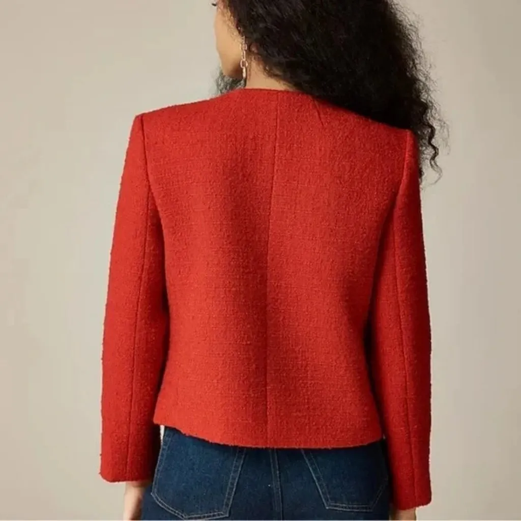 J.Crew Isabelle Lady Jacket in Radiant Ruby Red Tweed 10 $248 - Image 8