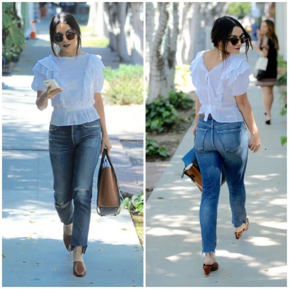 💕ISABEL MARANT ETOILE💕 Black Ruffled Nathan Blouse ~ 100% Cotton Black 34 EU - Image 6