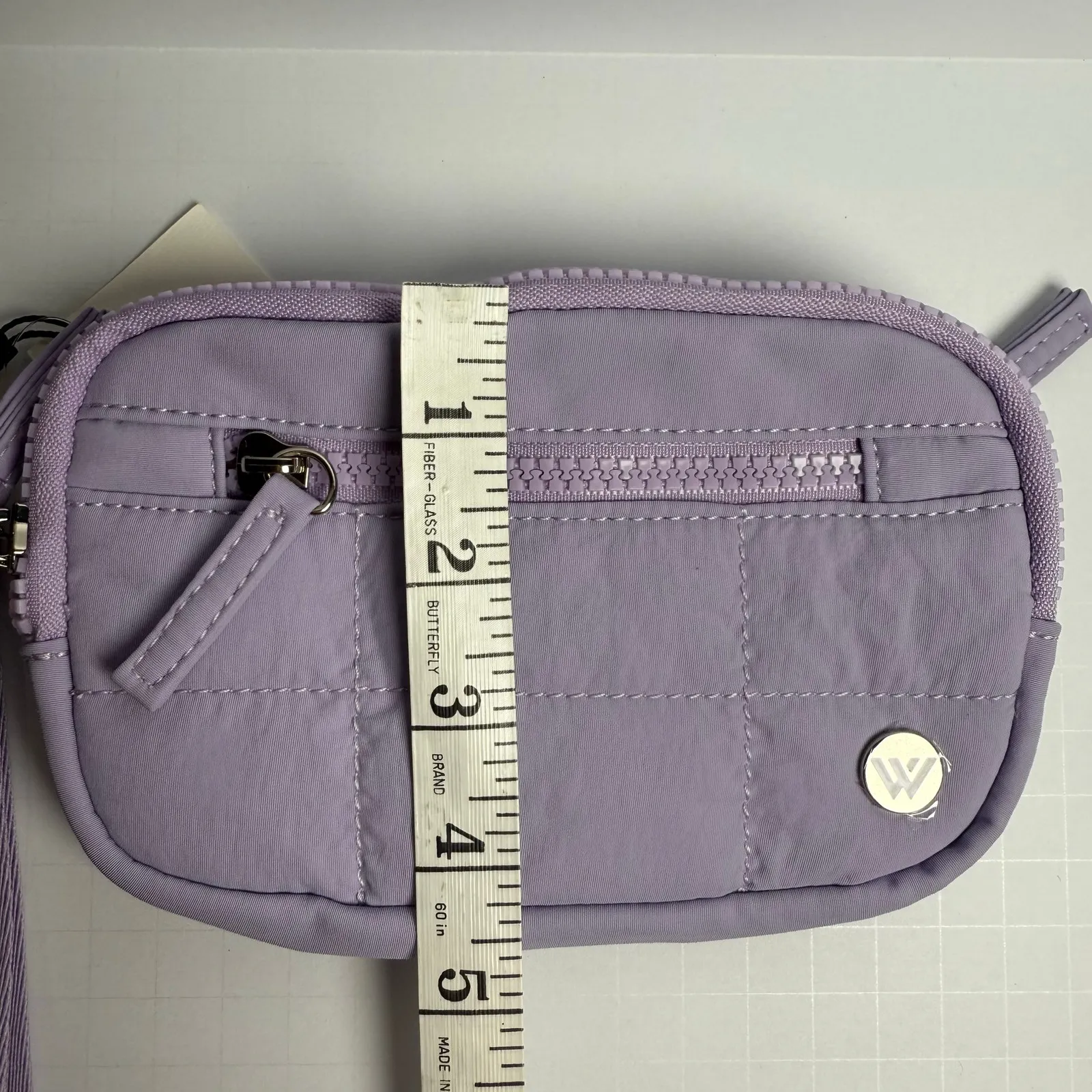 Blush Quilted Wristlet Wallet Compact Organizer Bag Purple - Image 6