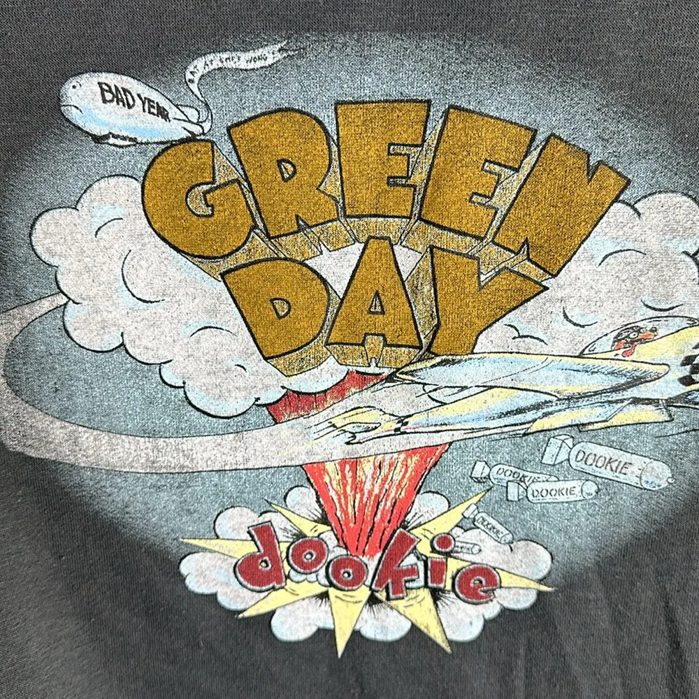 Green Day Dookie Album Logo Official Long Sleeve Crewneck Sweatshirt Black XS - Image 3