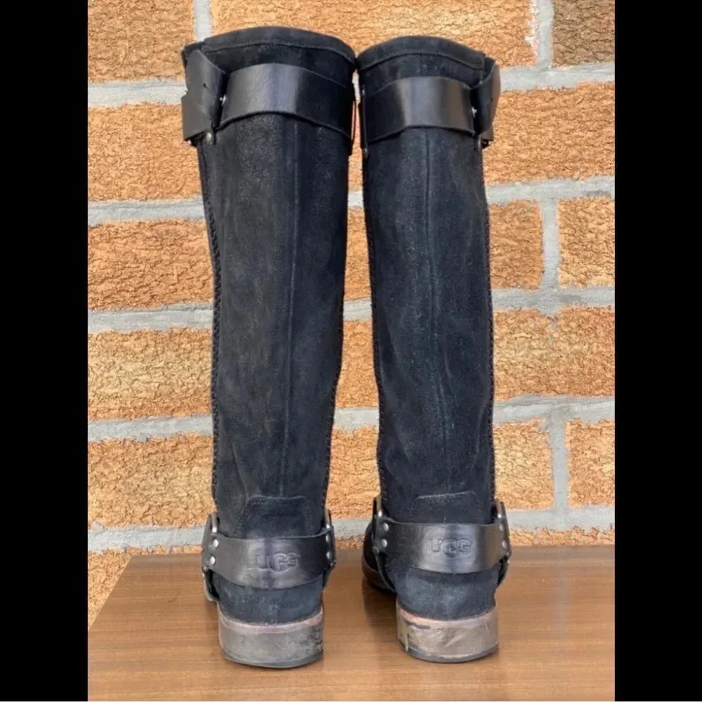 UGG  WOMEN DREE BLACK LEATHER
BOOTS Sz 7 - Image 3