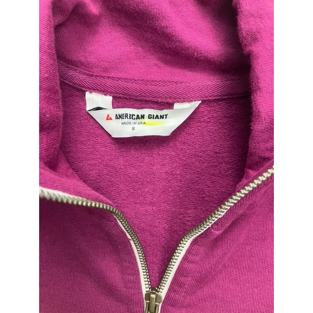 American Giant Womens Full Zip Sweatshirt Jacket Berry Size S Made in USA Purple - Image 3