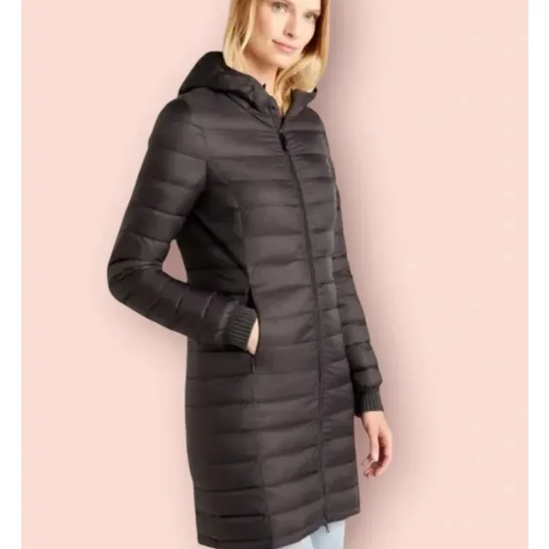 Quince Lightweight Down Long Puffer Jacket Black Size XS - Image 3