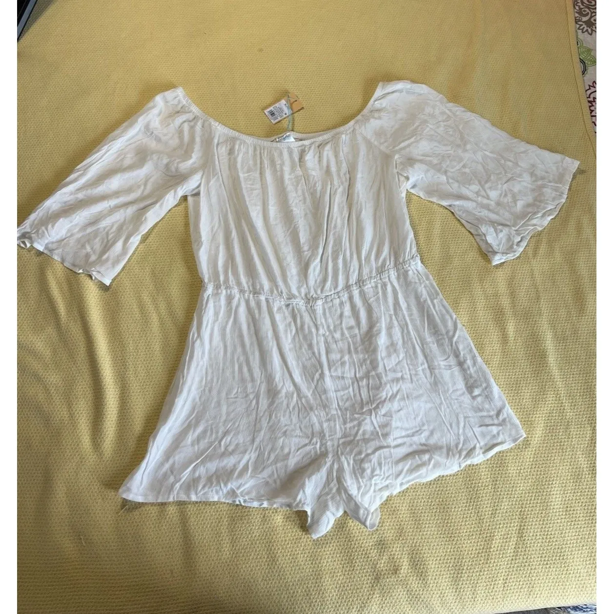 NWT Kona Sol Women's Off the Shoulder Swim Cover Up Romper White Size XL - Image 2