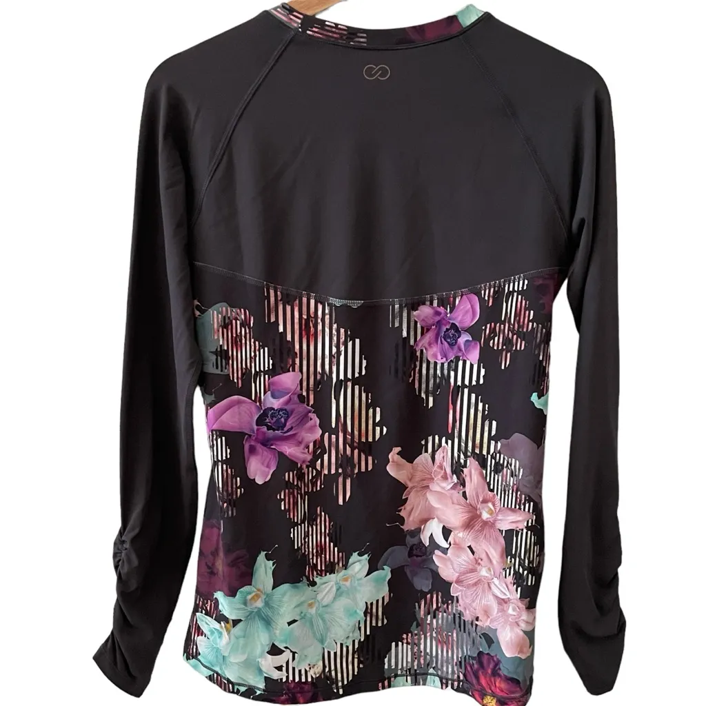 NWT CALIA by Carrie Underwood Botanical Garden Floral Rashguard M Black Size M - Image 3
