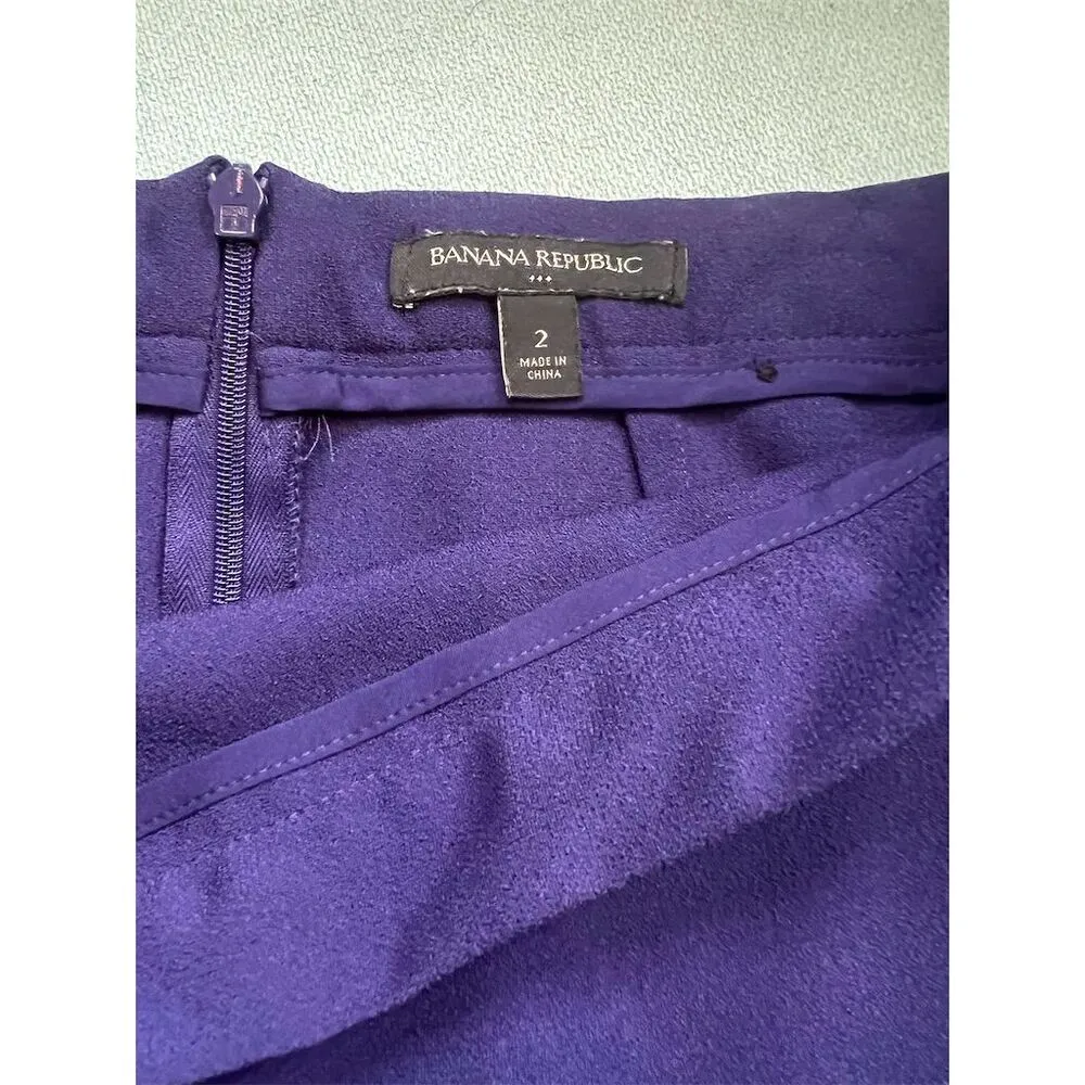 Banana Republic Women's Purple Scalloped Hem Mini Skirt Size 2 - Image 3