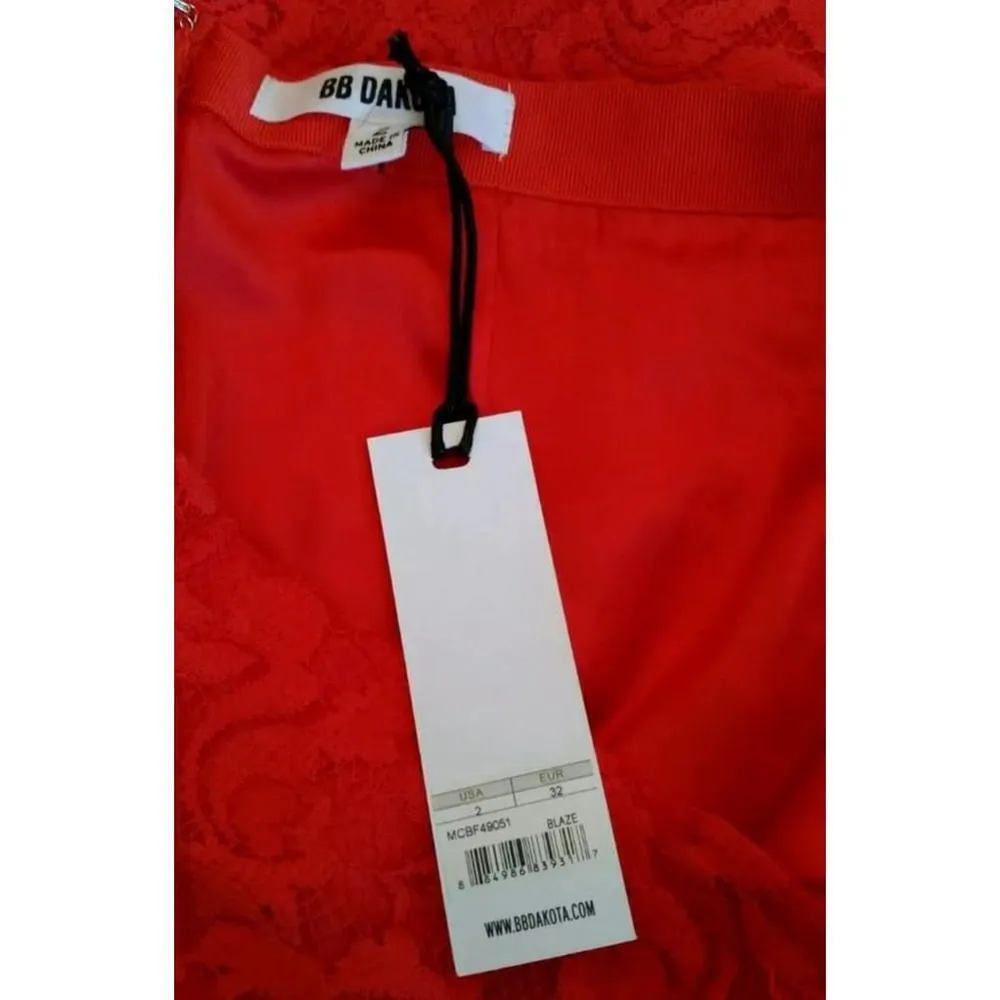 Red Floral Lace Overlay Regencycore Midi Pencil Skirt BB Dakota ModCloth - Image 3