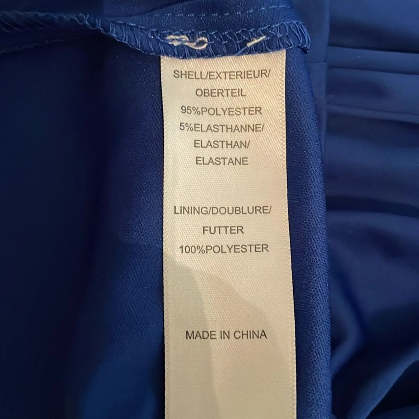 Hailey Logan Adrianna Papell Blue One shoulder Knit Evening Gown Womens Size 7/8 - Image 4