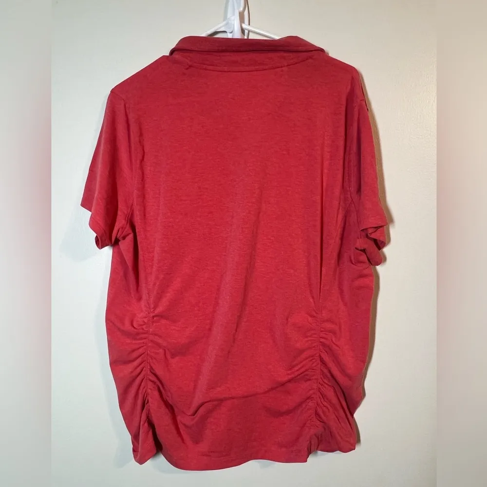 Duluth Trading Co Ruched Polo, sz XL Red - Image 2
