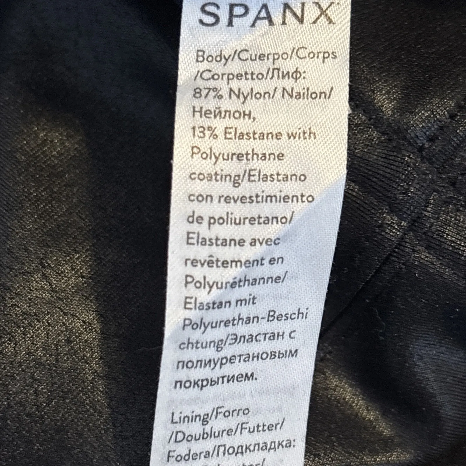 Spanx Black Faux Leather Moto Leggings Women's Sz M Stretchy 20136R Pullon - Image 9