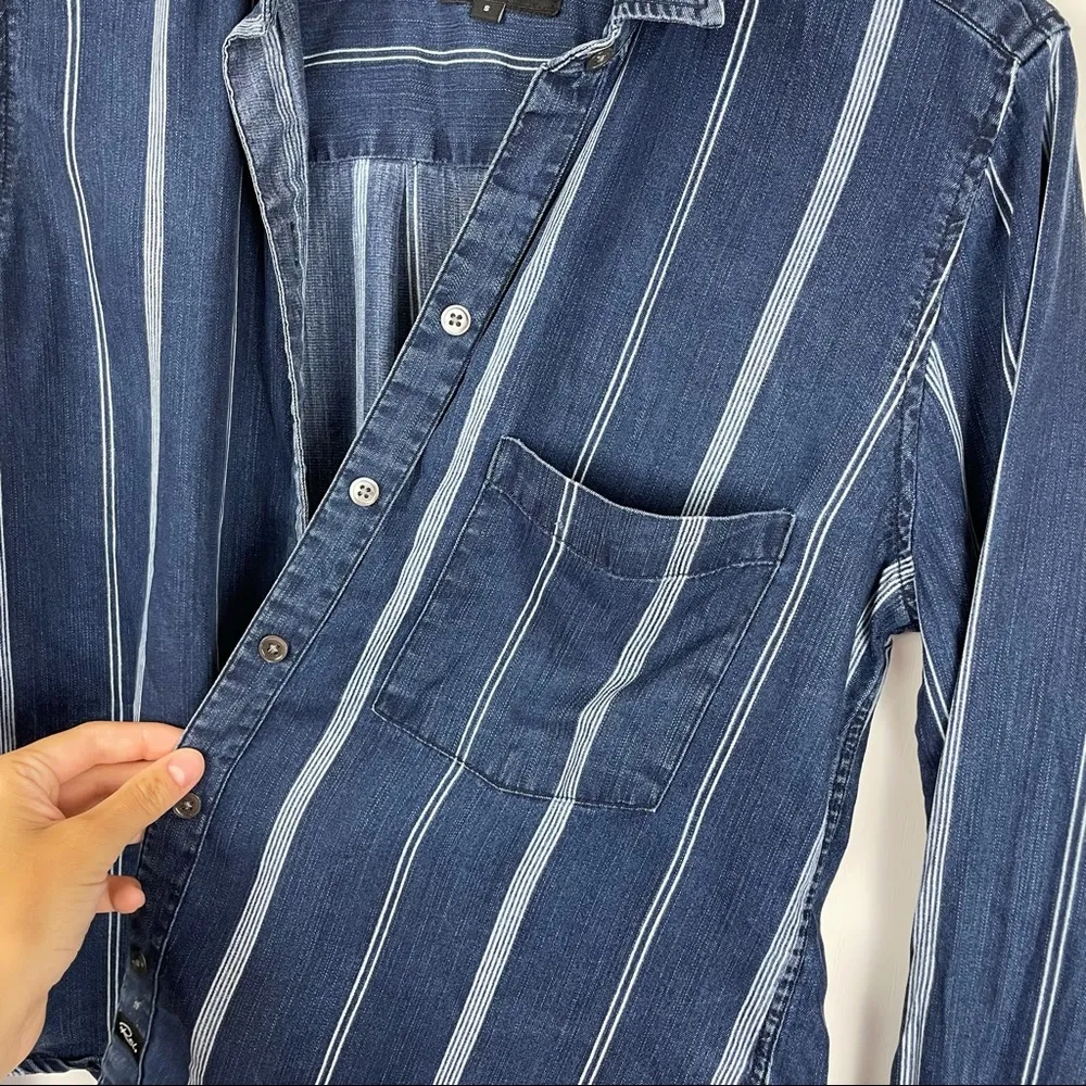 Rails Dana Indigo Pinstripe Button Down Top - Image 6