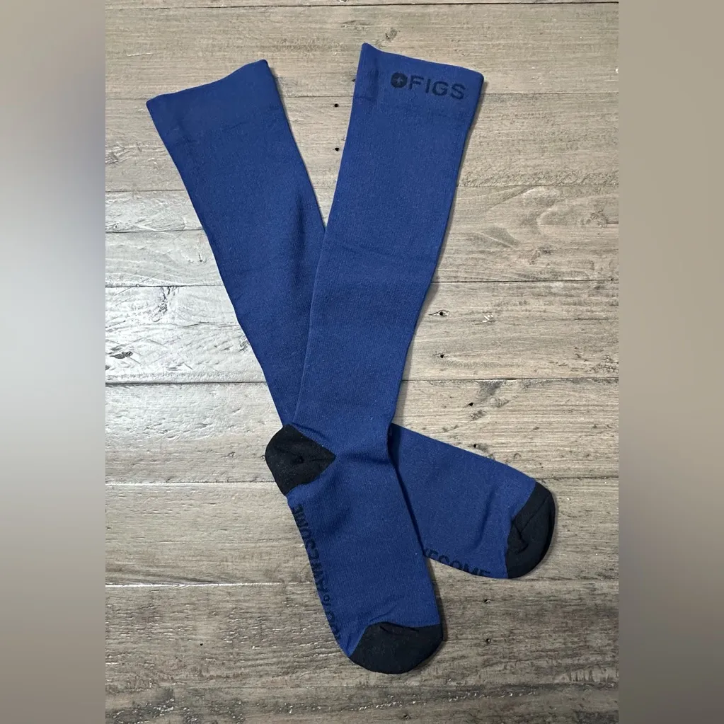 FIGS Compression Socks - 100% Awesome - Navy Black - Large - Image 4