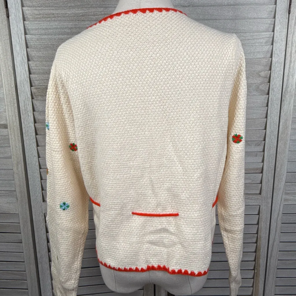 SHEIN (Curve) Tie Front Granola Girl/Boho
Cardigan Sweater Cream/Multi-0XL - Image 2