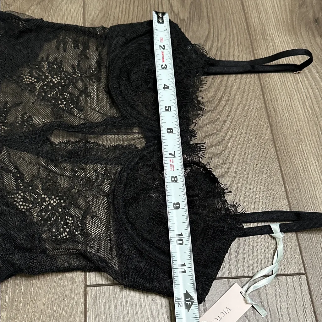 Victoria’s Secret Black Lace Thong Teddy Bodysuit Size Small - Image 10
