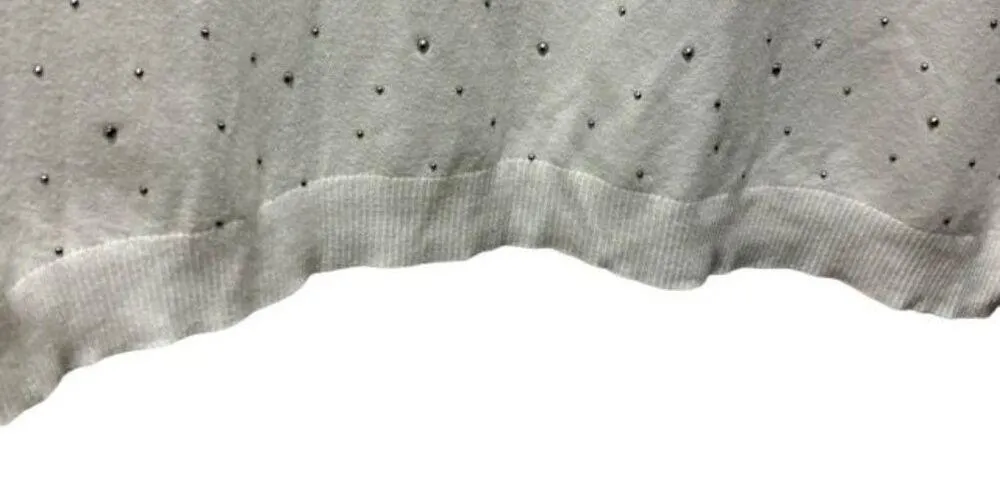 Vila Milano Woman 2X Beige Sweater With Studded Details Boat Neckline - Image 5