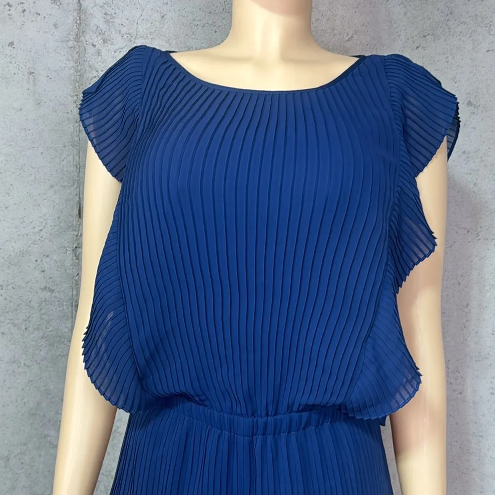 Club Monaco Jonet Navy Pleated Romper Jumpsuit Open Back - Image 3