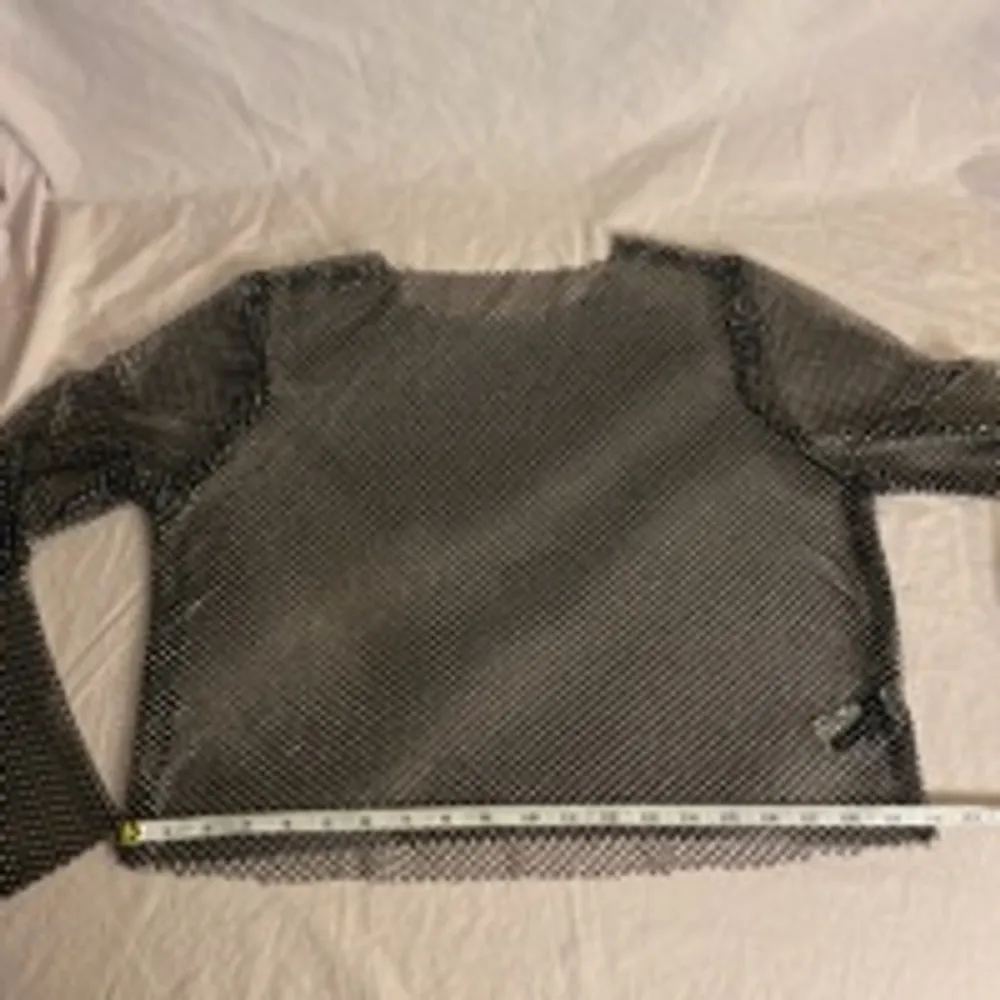 Haute Monde Mesh Black Rhinestone Top Women's XL Long Sleeve Sparkle - Image 11