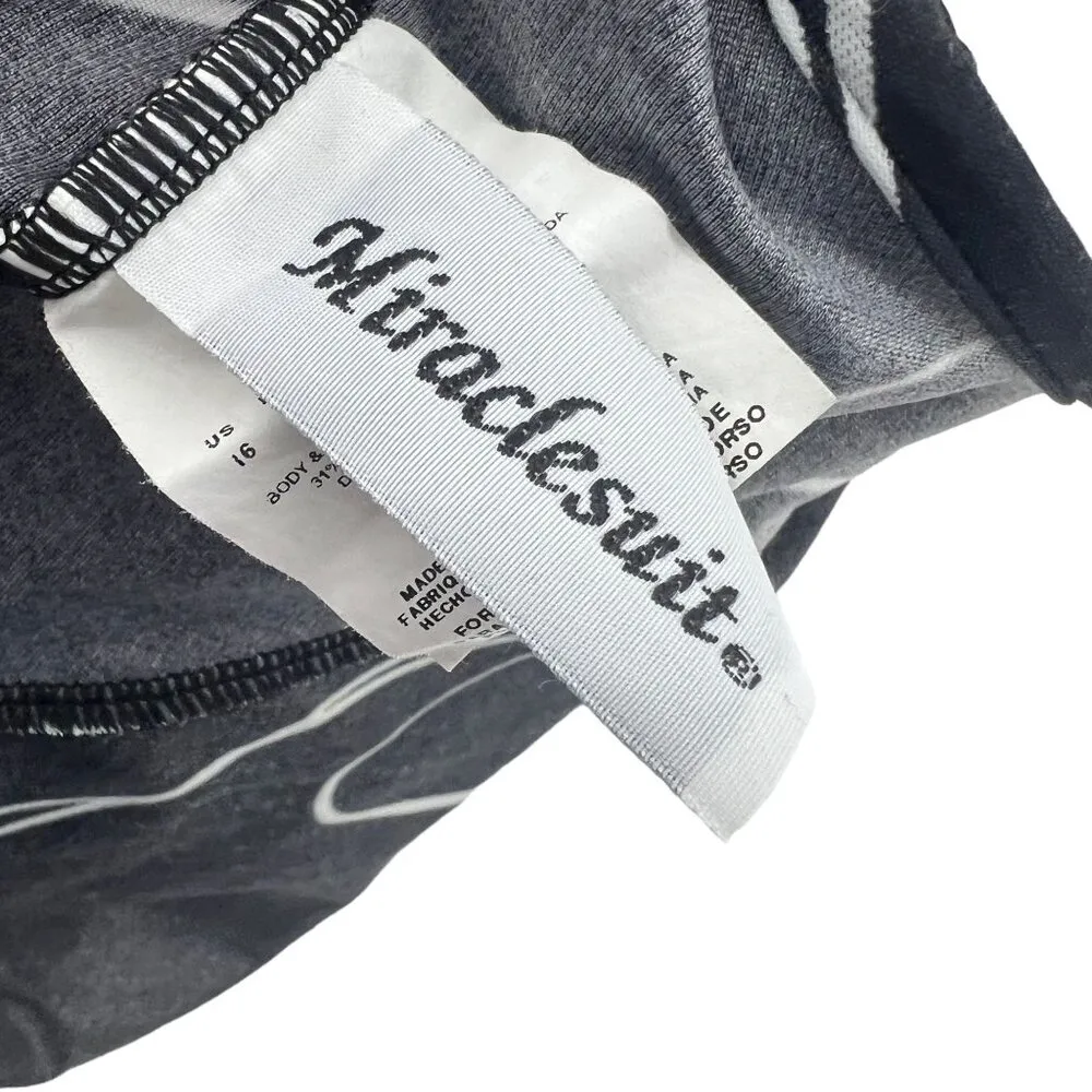 Miraclesuit Women's Sanibel One Piece Black and White Womens Size 16 - Image 4