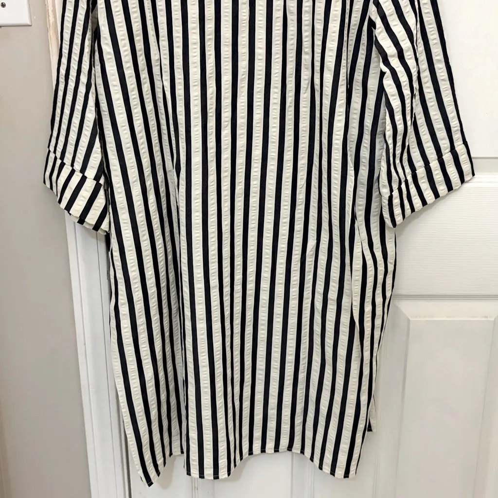 SHEIN Short Sleeve Luxe T-Shirt Dress in Black and Cream - Image 13