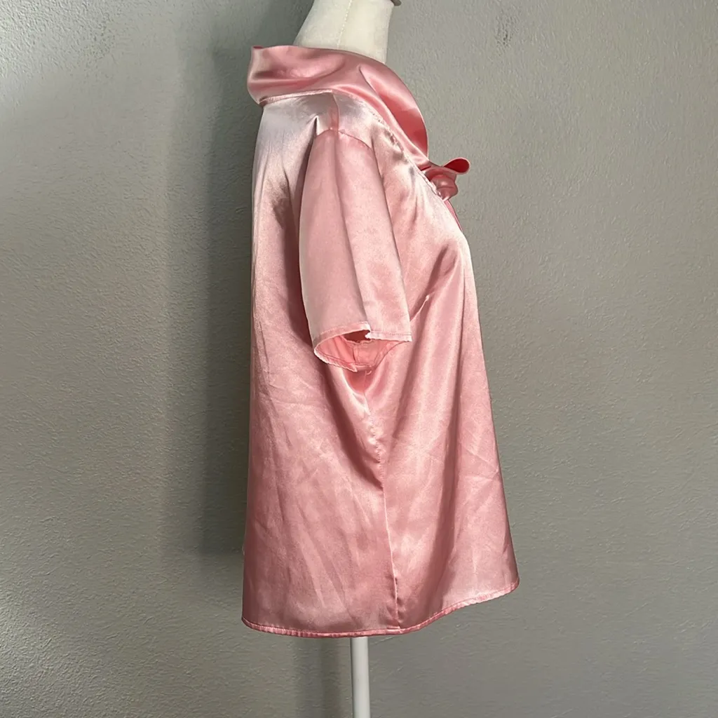 Kasper Pink Satin Blouse Size 12 Petite - Image 3