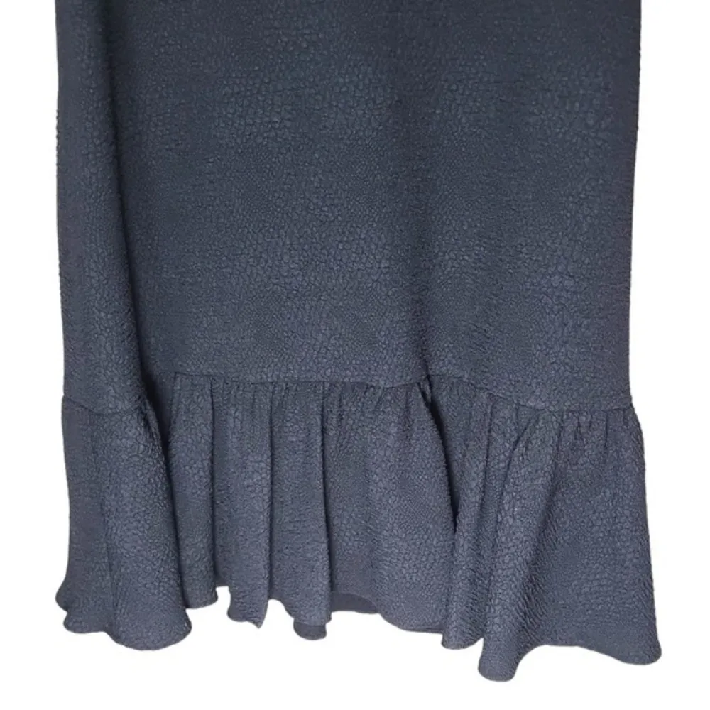 NWT Rebecca Taylor Textured Stretch Cut Out Back Ruffle Mini Dress in Navy - Image 9