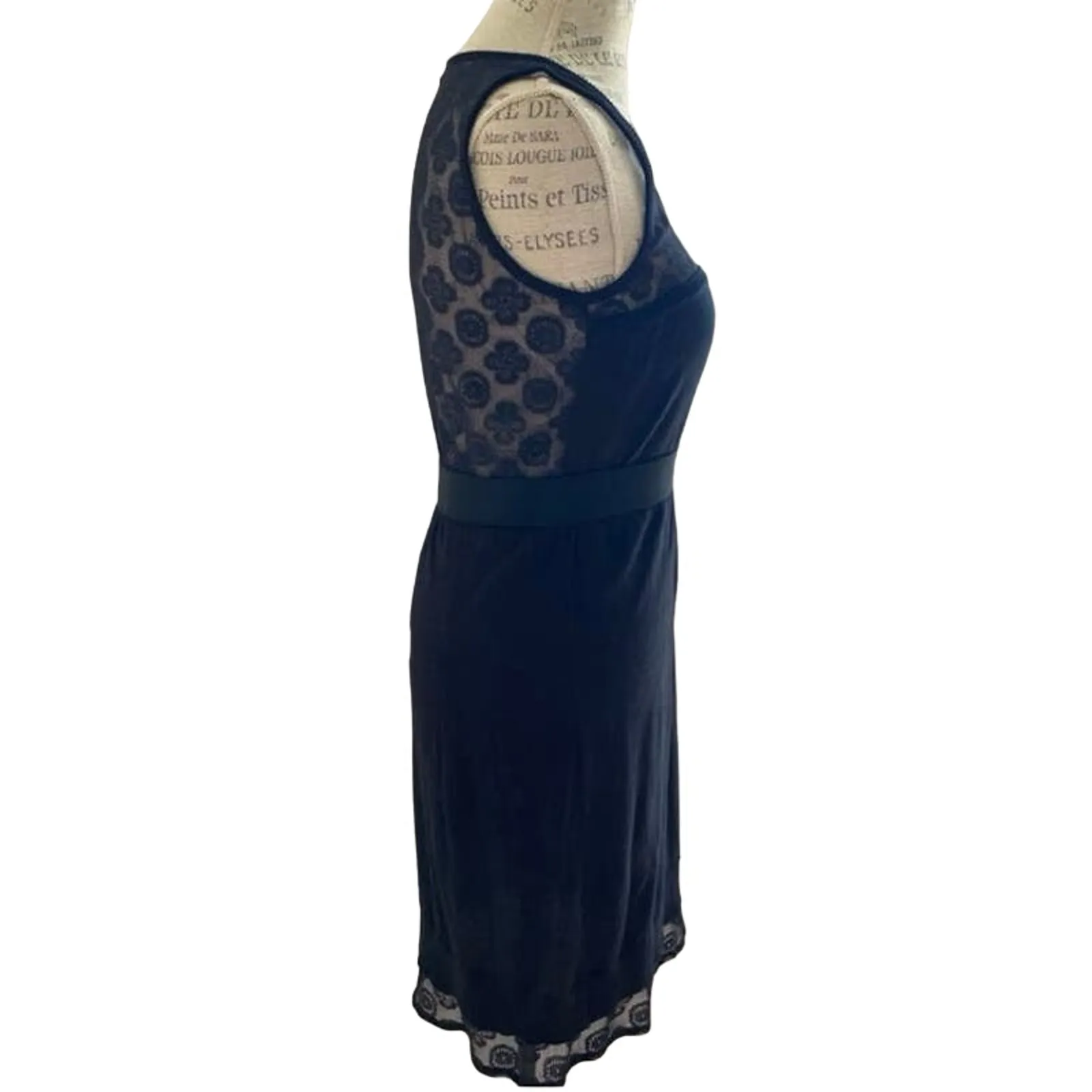 Authentic Italian See by Chloe Sleeveless Mesh Back Lace Body Dress Black Size 6 - Image 3