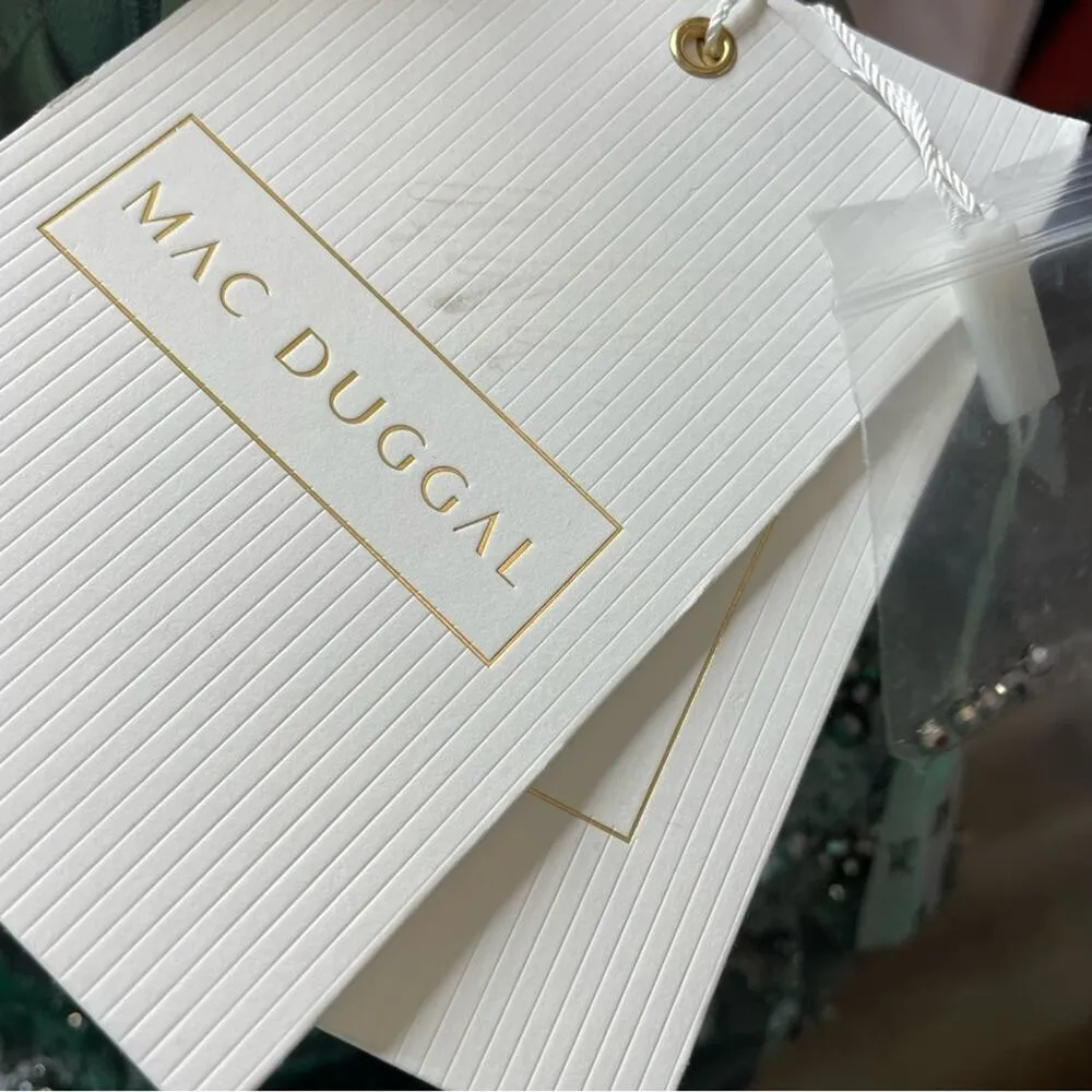 Mac Duggal Embellished Butterfly Fit & Flare Tea-Length Dress Gunmetal Sz 8 - Image 10