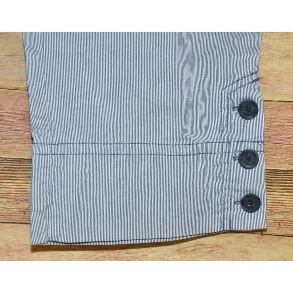 Charter Club Pinstriped Navy Blue & White Capri Crop Pants Size 4 Nautical - Image 3