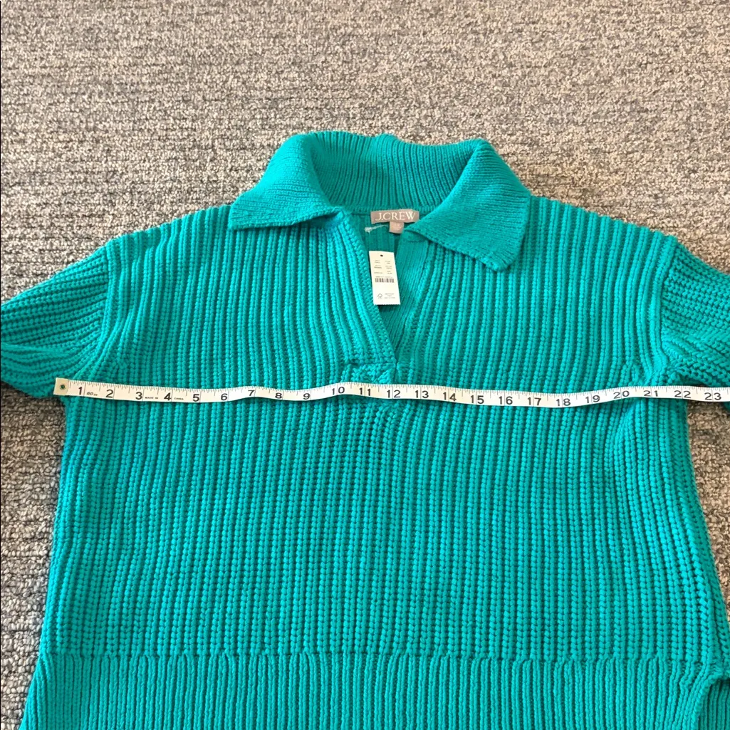NWT JCrew Cotton Knit Polo Collar Sweater Sz S/M - Image 9