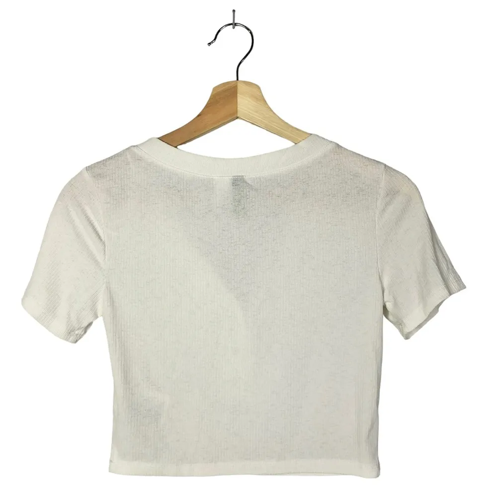 H&M Divided White Cropped Jersey Top S - Image 20