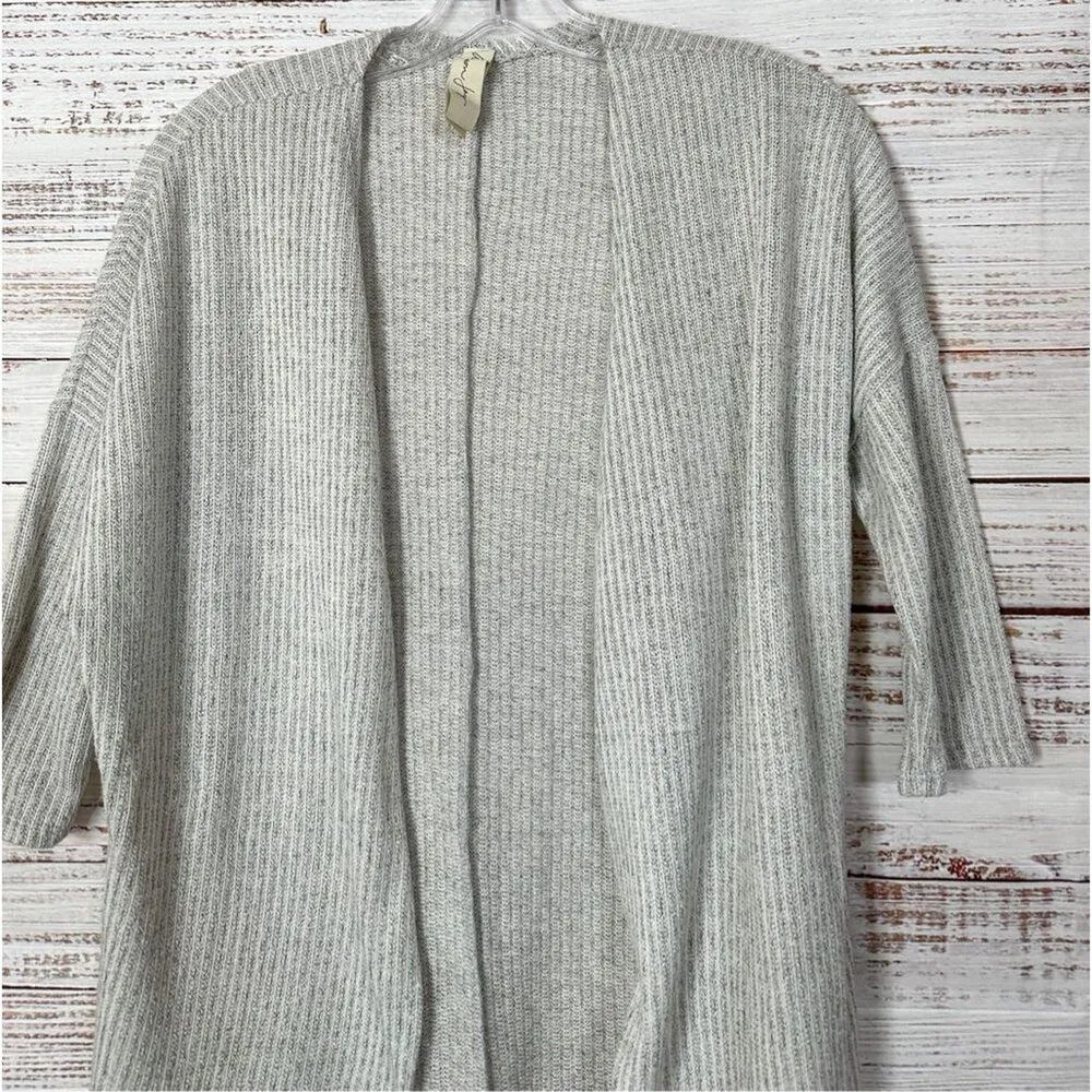 Stitch Fix Allison Joy Women's Open Front Tight Knit Cardigan Sweater Gray Small - Image 2