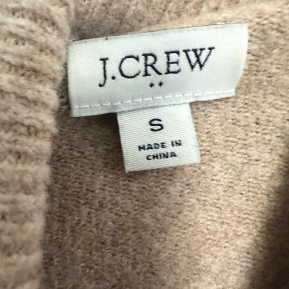J.Crew Factory tan wool blend turtleneck pullover sweater buttons  small - Image 2