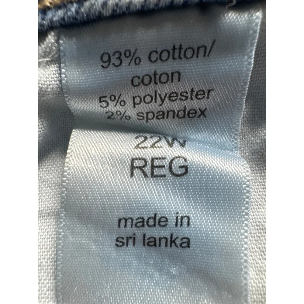 M Jeans by Maurice's Distressed Denim Straight Leg Ankle Jeans 22W Blue - Image 4