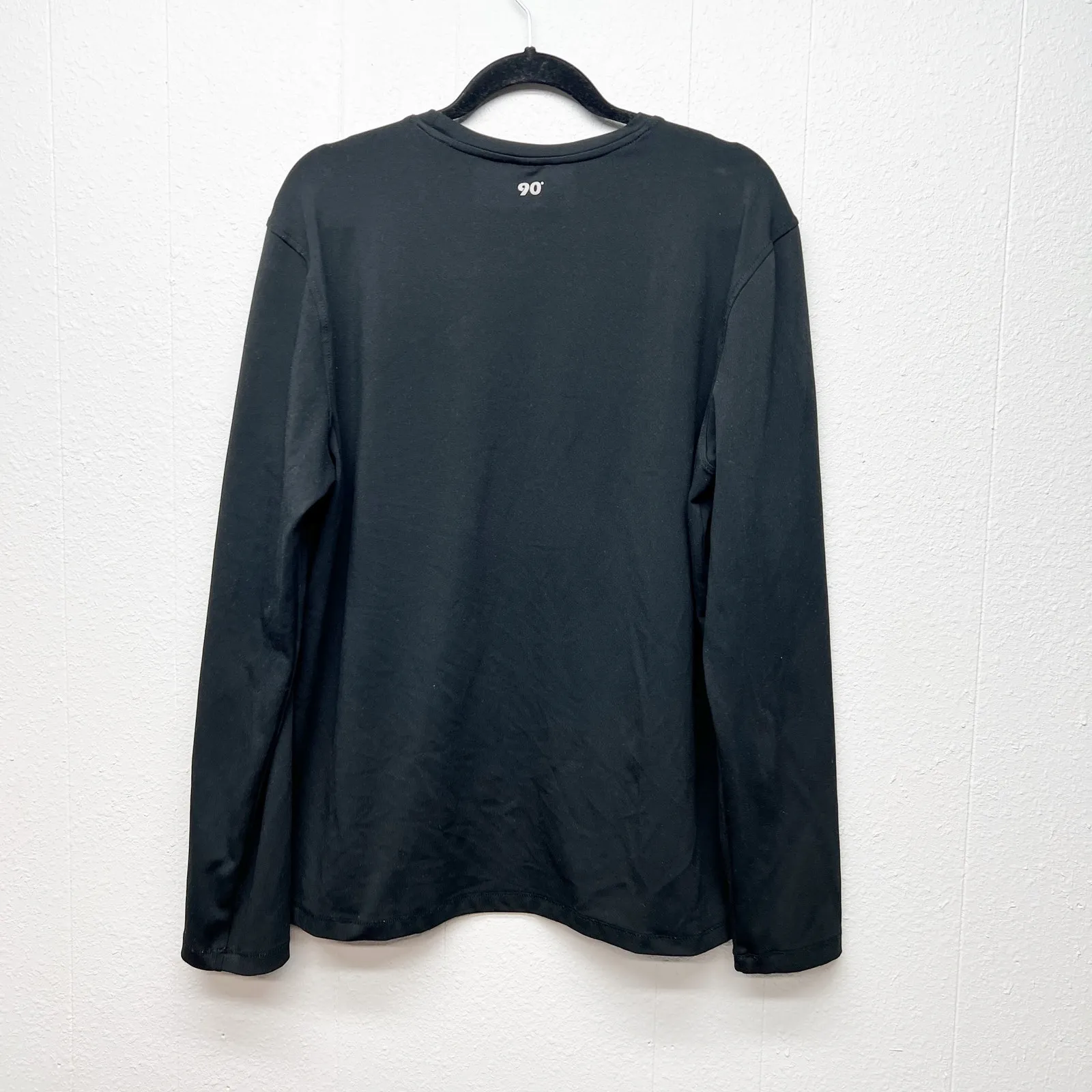 90 Degree Activewear Top Womens Large Running Walking Gym Workout Fitness Black - Image 5