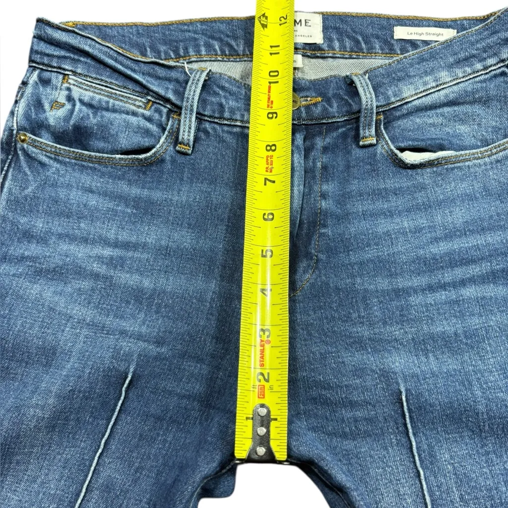 Frame Le High Straight Leg Denim Jeans Womens Size 26 Pintucked Boylston Wash - Image 8