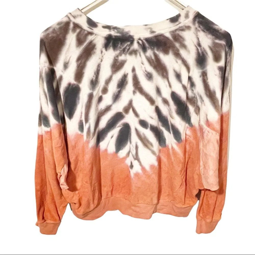 Young Fabulous & Broke Orange Rowan Crew Terry Henna Pluto Tie Dye Sweatshirt - Image 6