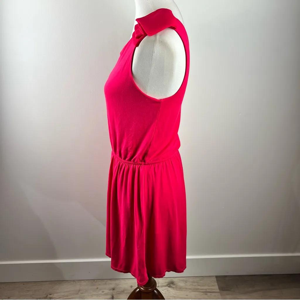 Express One Shoulder Hot Pink Dress Medium Bow‎ Accent Party Cocktail Dress - Image 11