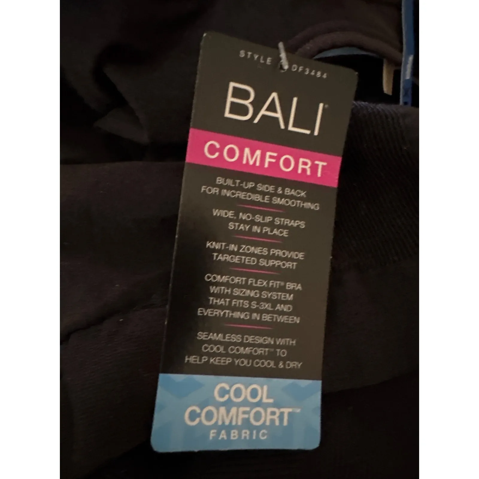 Brand New Bali Comfort Women's XL Shapes to Fit Black Bra - Image 5