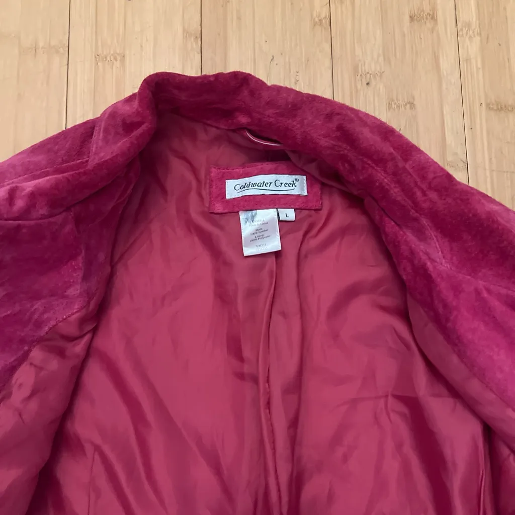 Coldwater Creek  Vibrant Pink Leather Jacket - Image 3