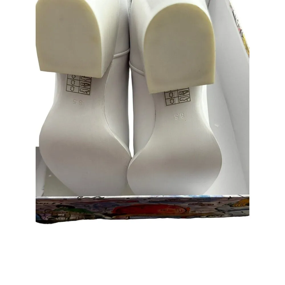 Jeffrey Campbell DAGGET White Leather Mid-Calf Pointed Toe Boots Size 8.5 - Image 5