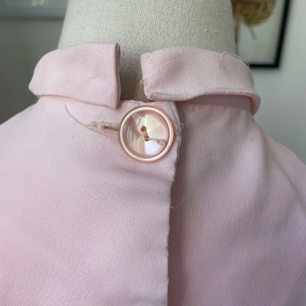 Vintage 60s Red Velveteen Shift Dress Pink Cropped Blouse XS - Image 14