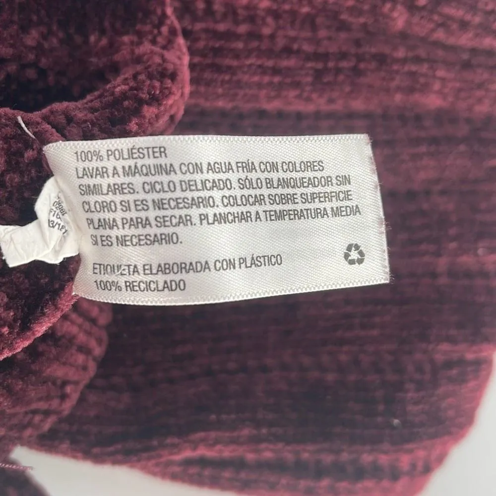 Ava & Viv Women's Target Chenille Scallop Hem Pullover Sweater Burgundy Size X - Image 5
