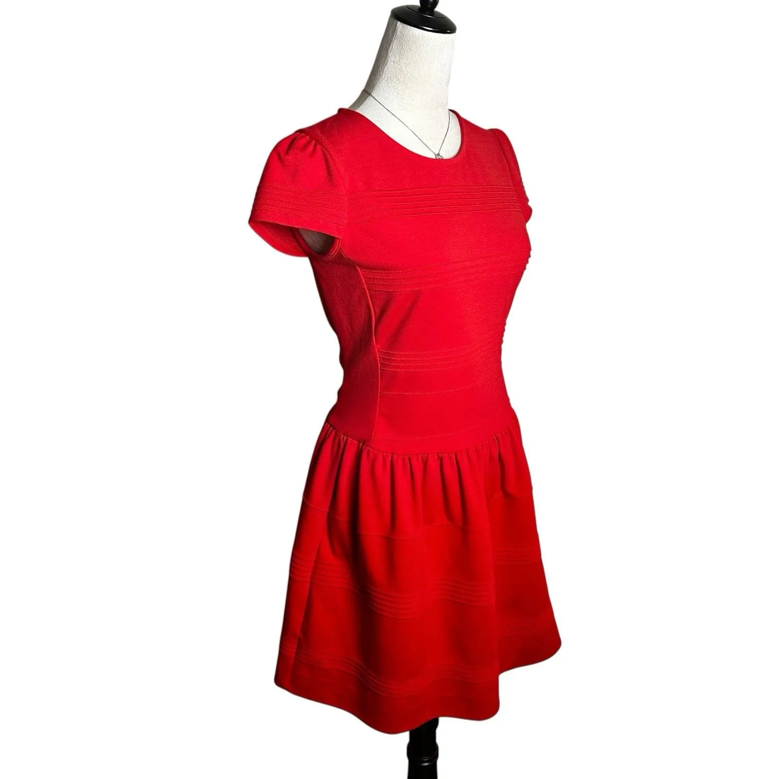 Girls From Savoy Anthropologie Taylor Swift Red Knit Skater Mini Dress Size 4 - Image 2