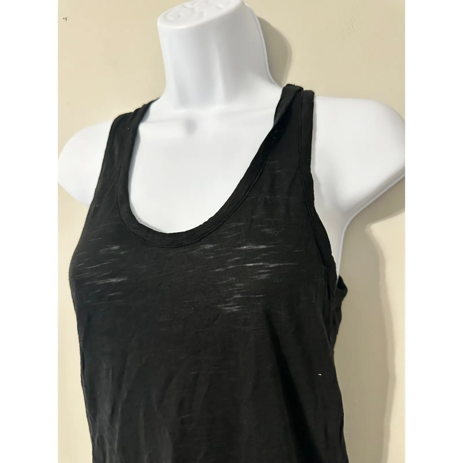 GOLDIE‎ SIGNATURE SLUB CREW TANK TOP BLACK PIMA COTTON EUC SIZE XS - Image 4
