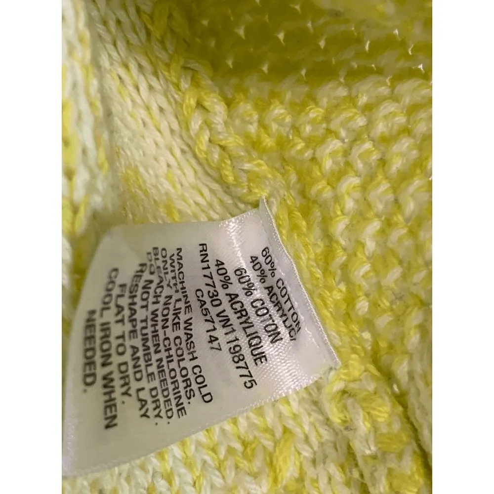 Mossimo Women’s Cropped Weave Pullover Sweater Yellow White Size Large - Image 6