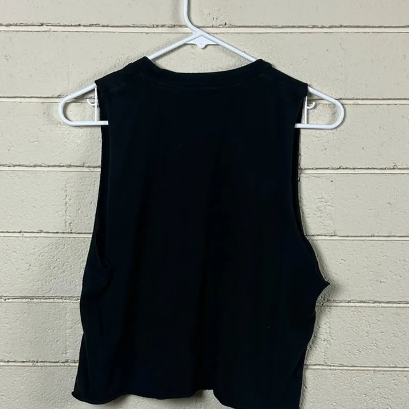 Brandy Melville John Galt Black Skull Muscle Cropped Tee one size - Image 5