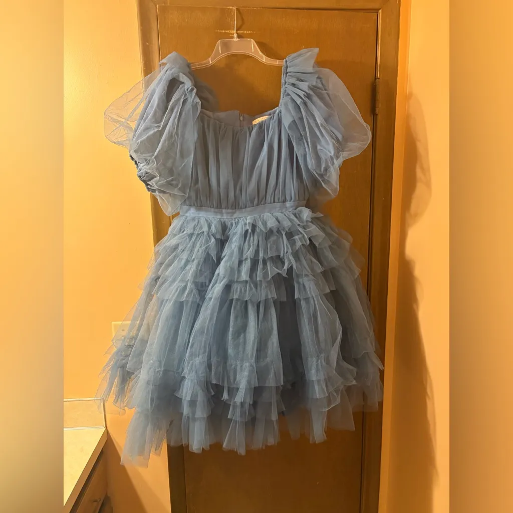 Ivy City Co. Blue Tulle Midi Dress Size M - Image 2