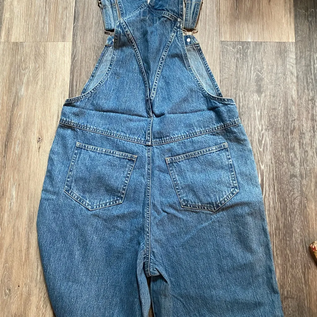Vintage Xhilaration Light Wash Denim Jean Overalls Straight Leg Size Small - Image 6